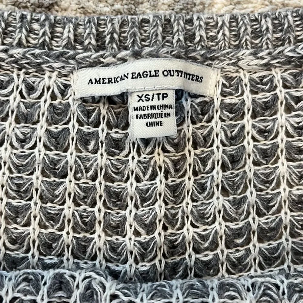American Eagle Outfitters Gray Scoop Neck Sweater